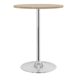 Wooden Bar Table Round 106cm High With Chrome Base - Carrow