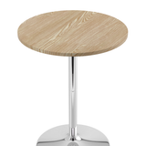Wooden Bar Table Round 106cm High With Chrome Base - Carrow