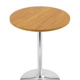 Wooden Bar Table Round 106cm High With Chrome Base - Carrow