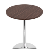 Wooden Bar Table Round 106cm High With Chrome Base - Carrow