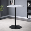Wooden Bar Table Round in Marble Effect 96cm High With Black Base - Carrow