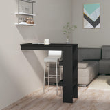 Wooden Bar Table Wall Hung With 2 Storage Compartments - Vantage Home
