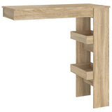 Wooden Bar Table Wall Hung With 2 Storage Compartments - Vantage Home