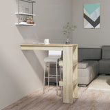 Wooden Bar Table Wall Hung With 2 Storage Compartments - Vantage Home