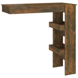 Wooden Bar Table Wall Hung With 2 Storage Compartments - Vantage Home