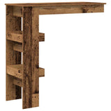 Wooden Bar Table Wall Hung With 2 Storage Compartments - Vantage Home