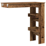 Wooden Bar Table Wall Hung With 2 Storage Compartments - Vantage Home