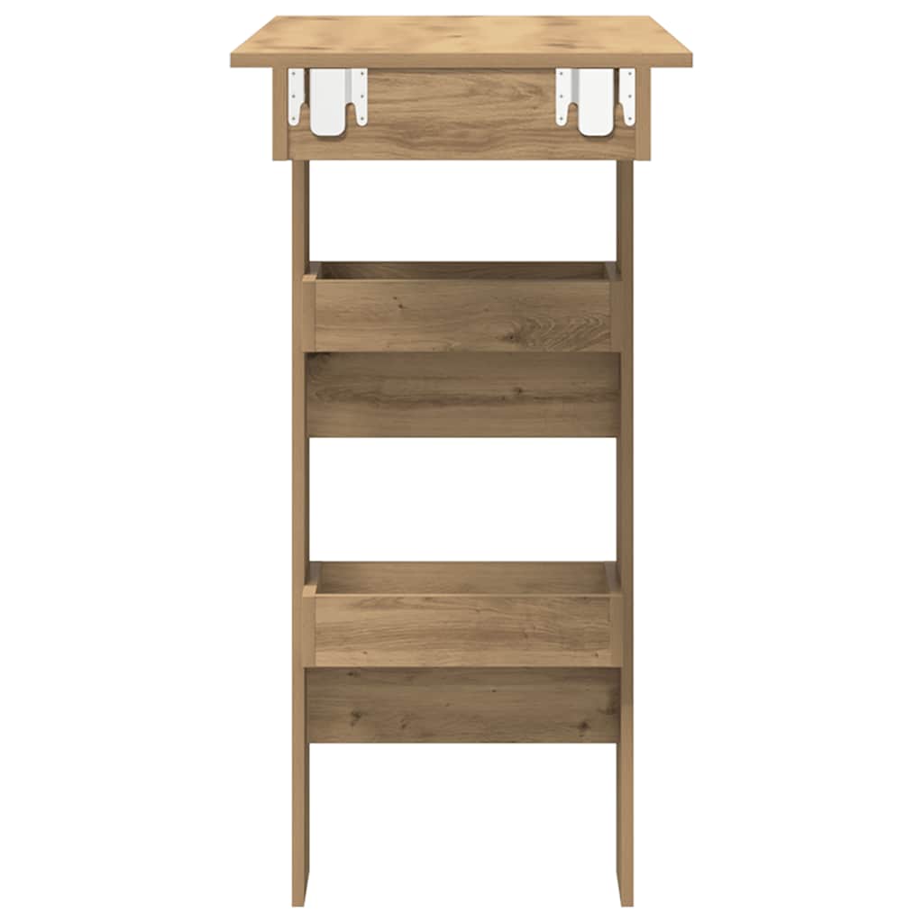 Wooden Bar Table Wall Hung With 2 Storage Compartments - Vantage Home