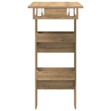 Wooden Bar Table Wall Hung With 2 Storage Compartments - Vantage Home