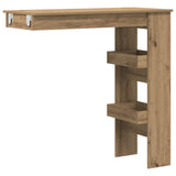 Wooden Bar Table Wall Hung With 2 Storage Compartments - Vantage Home