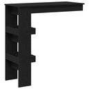 Wooden Bar Table Wall Hung With 2 Storage Compartments - Vantage Home