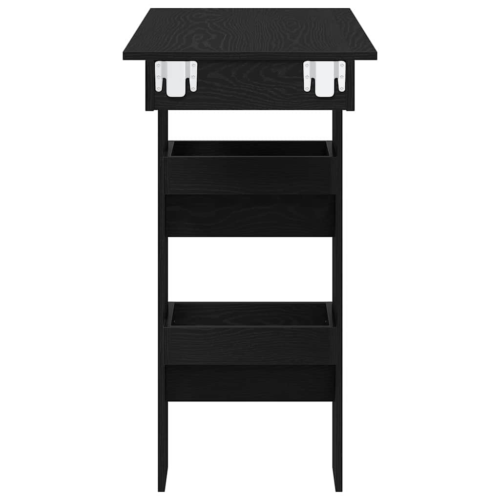 Wooden Bar Table Wall Hung With 2 Storage Compartments - Vantage Home