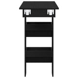 Wooden Bar Table Wall Hung With 2 Storage Compartments - Vantage Home