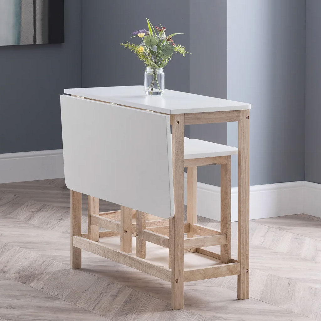 Wooden Bar Table With 2 Bar Stools - Bergen
