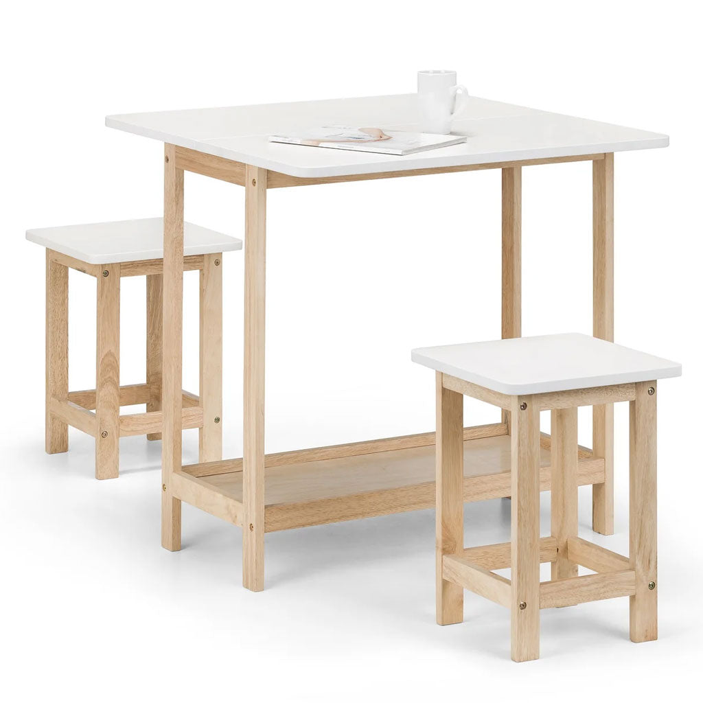 Wooden Bar Table With 2 Bar Stools - Bergen
