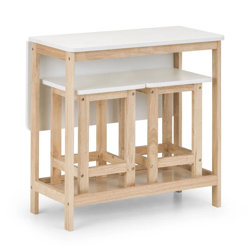 Wooden Bar Table With 2 Bar Stools - Bergen