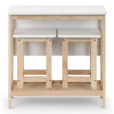 Wooden Bar Table With 2 Bar Stools - Bergen