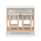 Wooden Bar Table With 2 Bar Stools - Bergen
