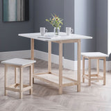 Wooden Bar Table With 2 Bar Stools - Bergen