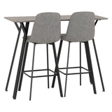 Wooden Bar Table With 2 Bar Stools - Quebec
