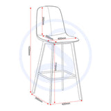 Wooden Bar Table With 2 Bar Stools - Quebec