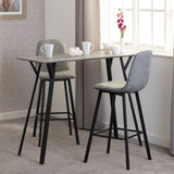 Wooden Bar Table With 2 Bar Stools - Quebec