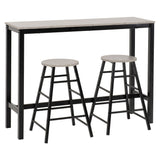 Wooden Bar Table With 2 Stools - Athens