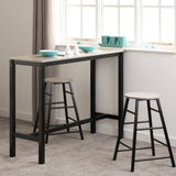 Wooden Bar Table With 2 Stools - Athens