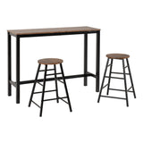 Wooden Bar Table With 2 Stools - Athens