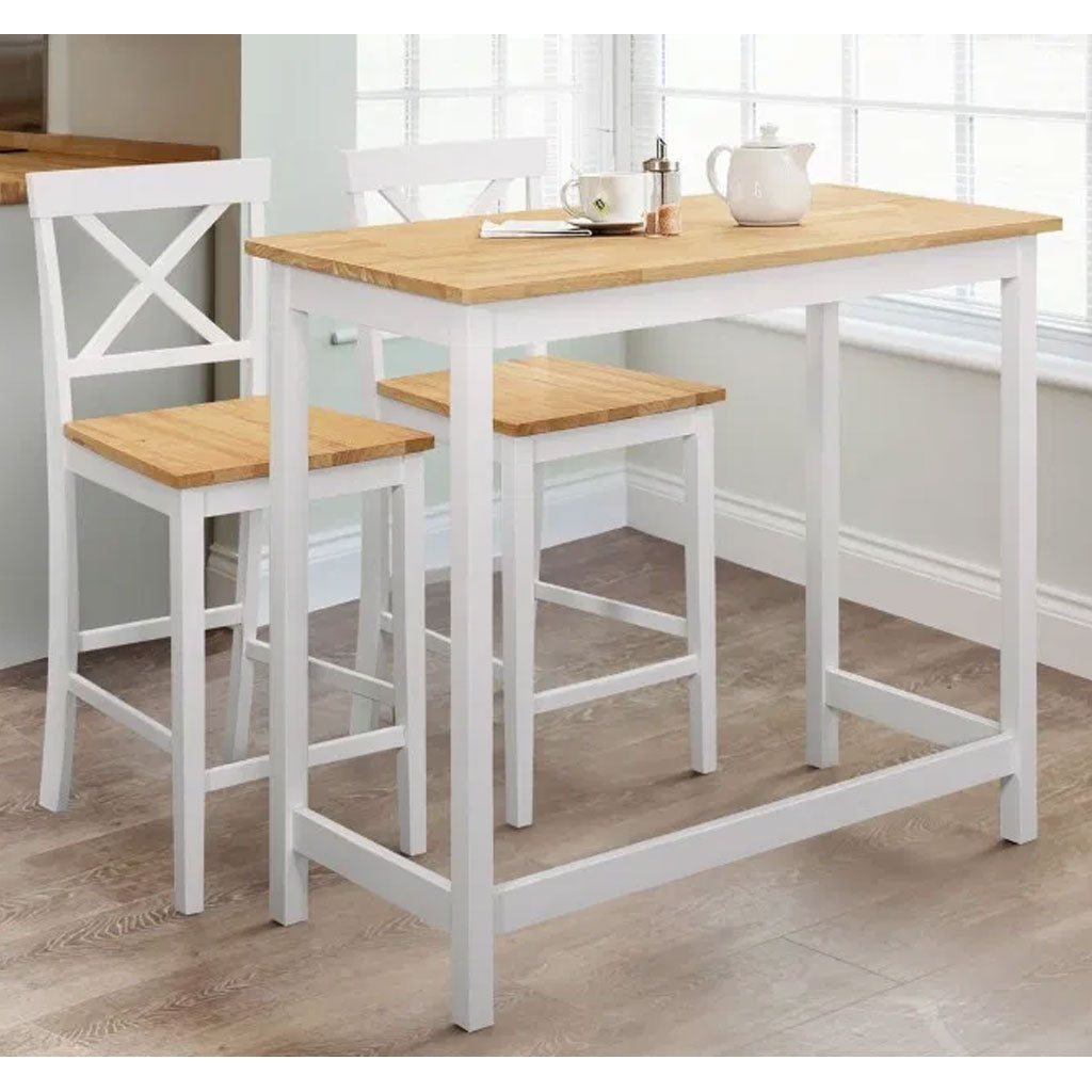 Wooden Bar Table With 2 Stools - Marlow