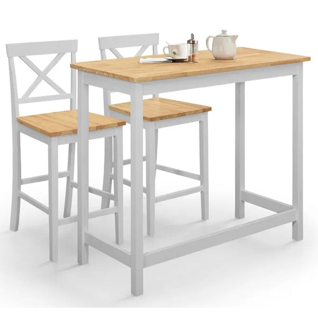 Wooden Bar Table With 2 Stools - Marlow