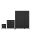 Wooden 3 Piece Bedroom Furniture Set With 3 Doors Wardrobe - Barcelona