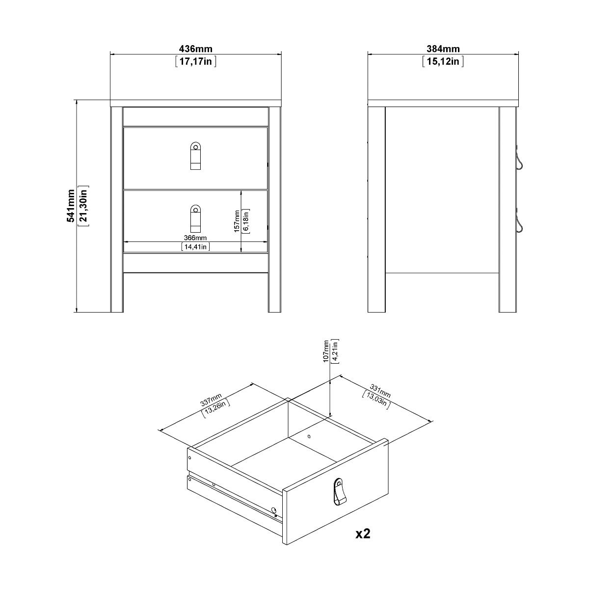 Wooden Bedroom Furniture Set With 3 Doors Wardrobe - Madrid