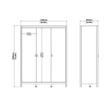 Wooden Bedroom Furniture Set With 3 Doors Wardrobe - Madrid