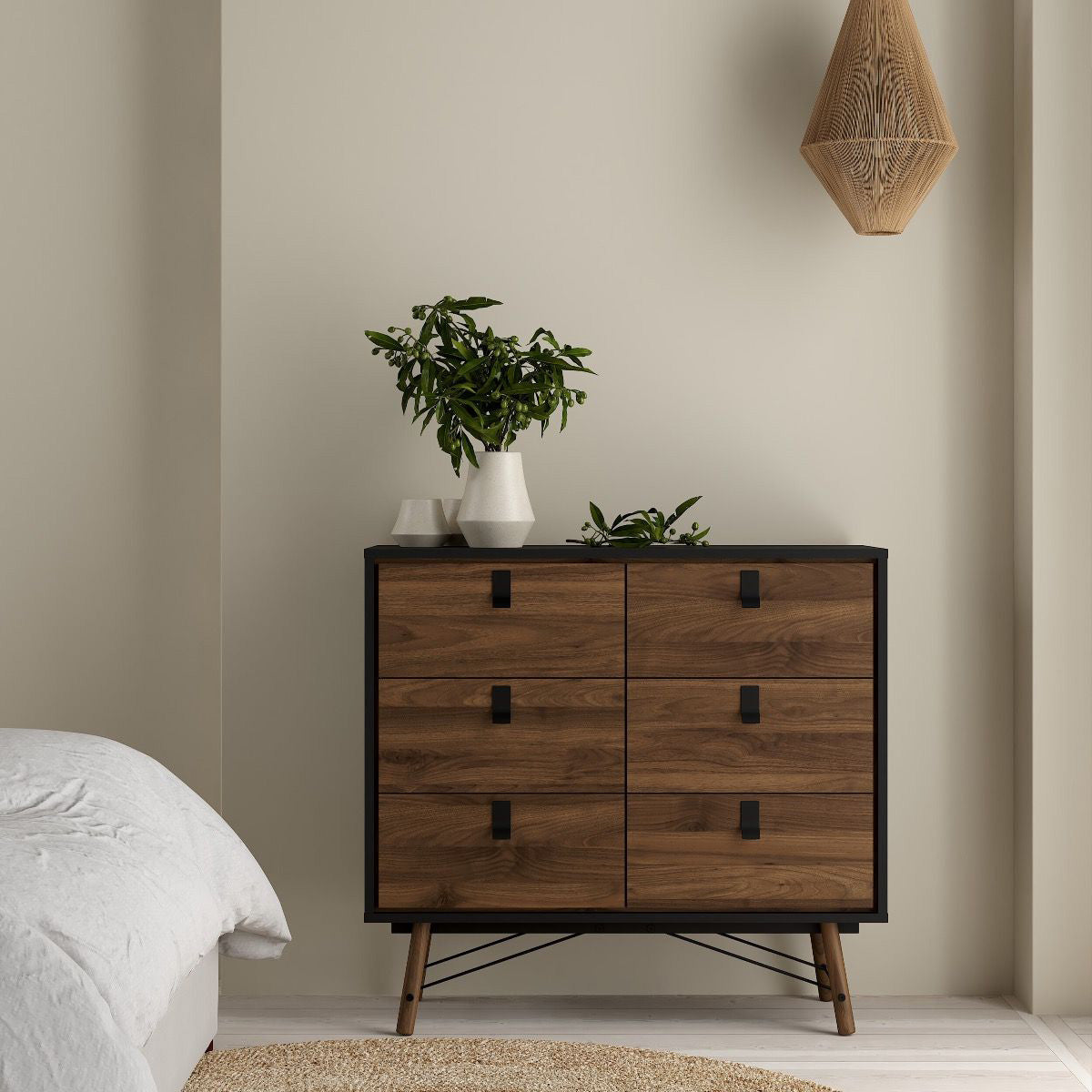 Wooden Bedroom Furniture Set With 3 Doors Wardrobe - Ry