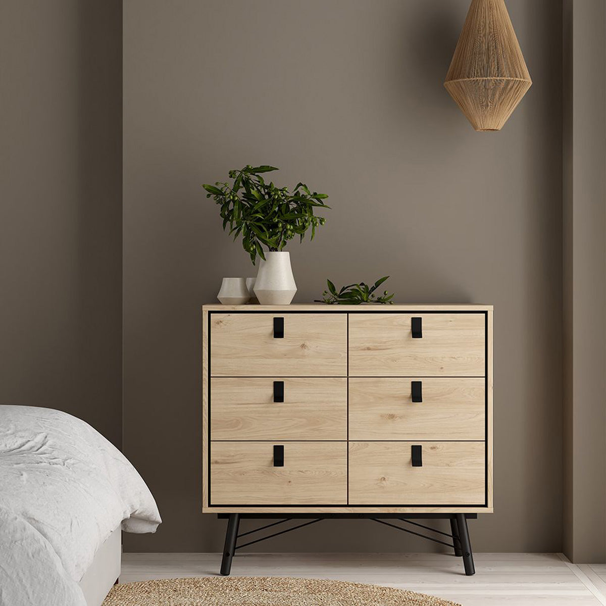 Wooden Bedroom Furniture Set With 3 Doors Wardrobe - Ry