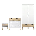 Wooden Bedroom Furniture Set 3 Piece With 2 Doors Wardrobe - Oslo