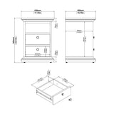 Wooden Bedroom Furniture Set 3 Piece With 2 Doors Wardrobe - Paris