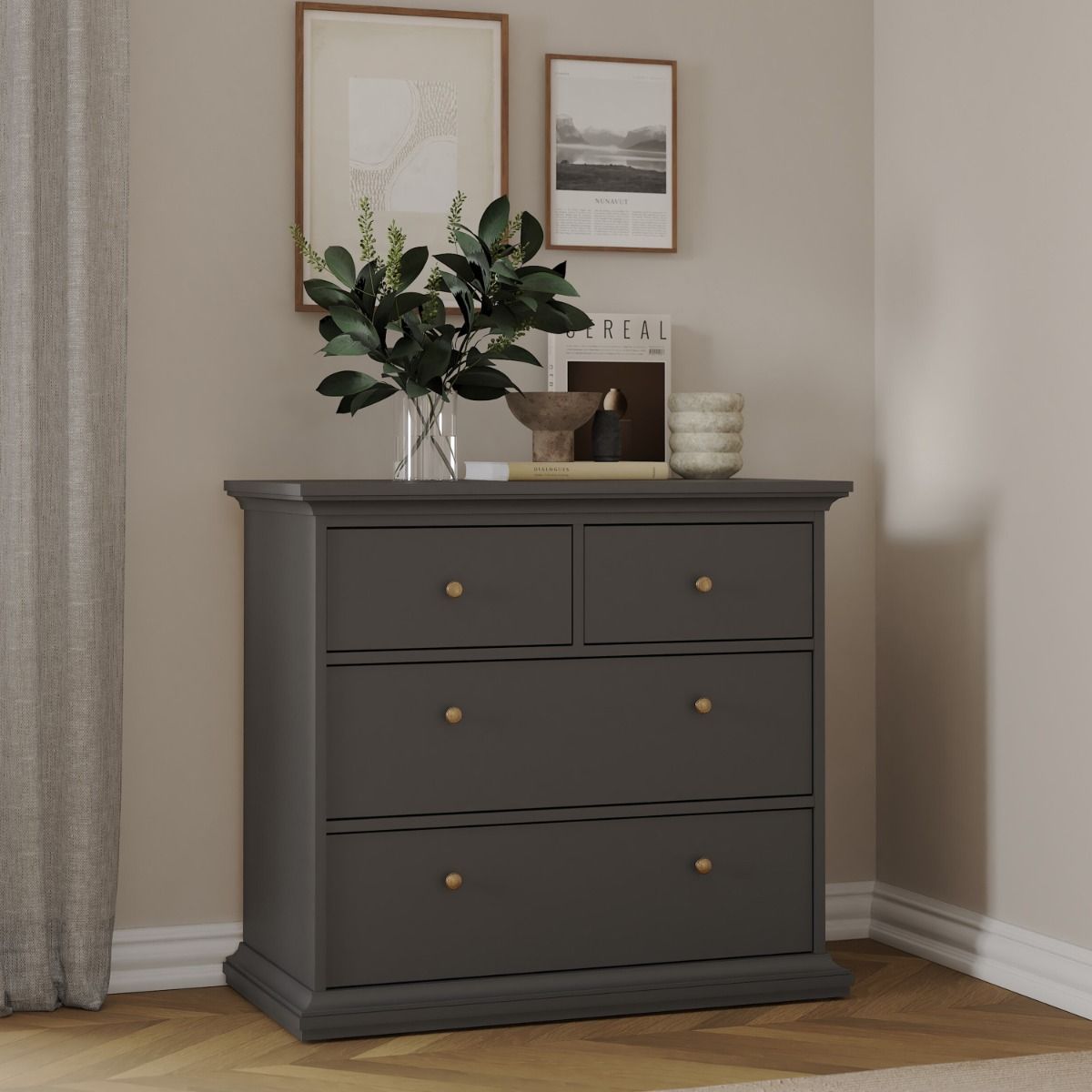 Wooden Bedroom Furniture Set 3 Piece With 2 Doors Wardrobe - Paris