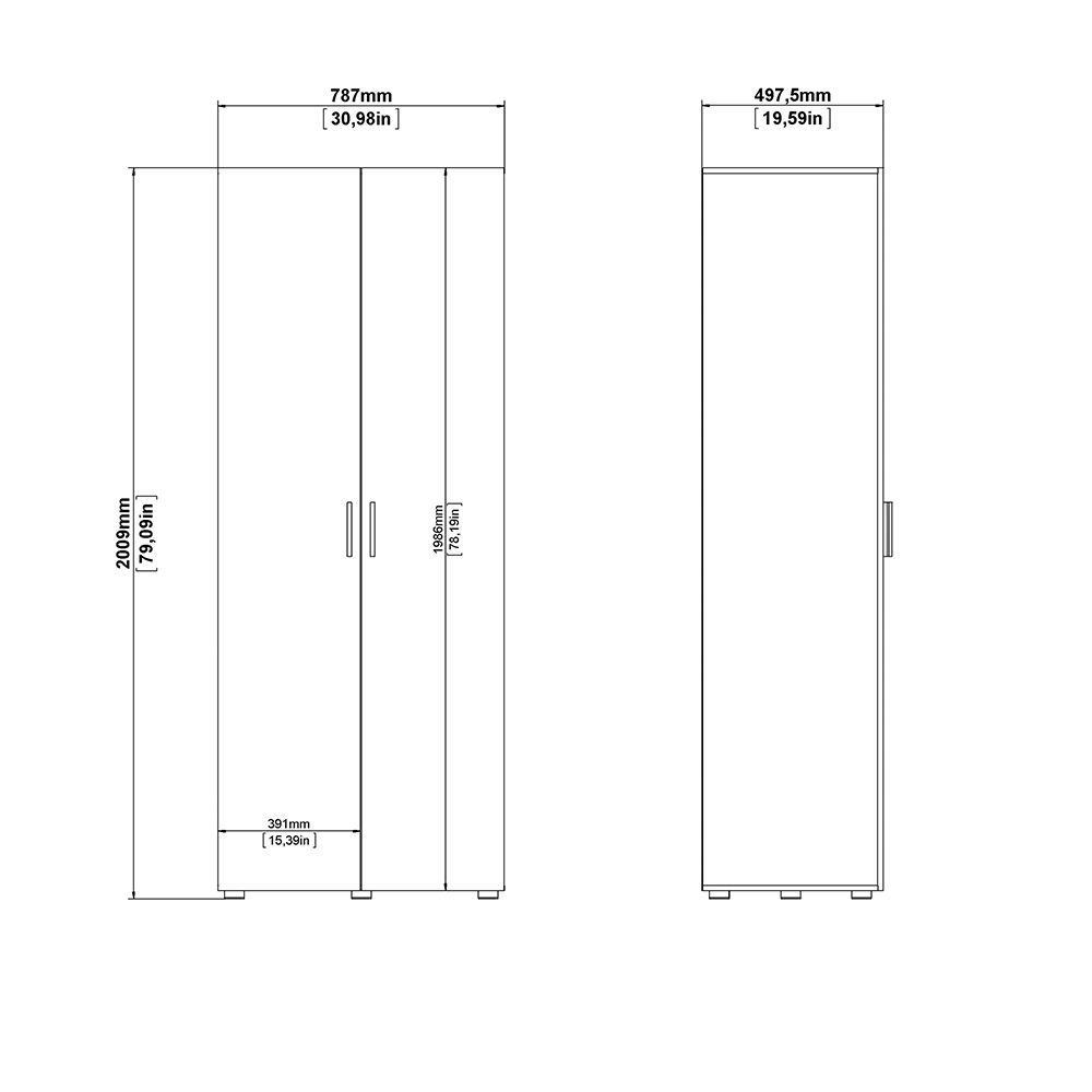 Wooden Bedroom Furniture Set 3 Piece With 2 Doors Wardrobe - Pepe