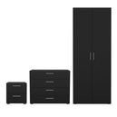 Wooden Bedroom Furniture Set 3 Piece With 2 Doors Wardrobe - Pepe