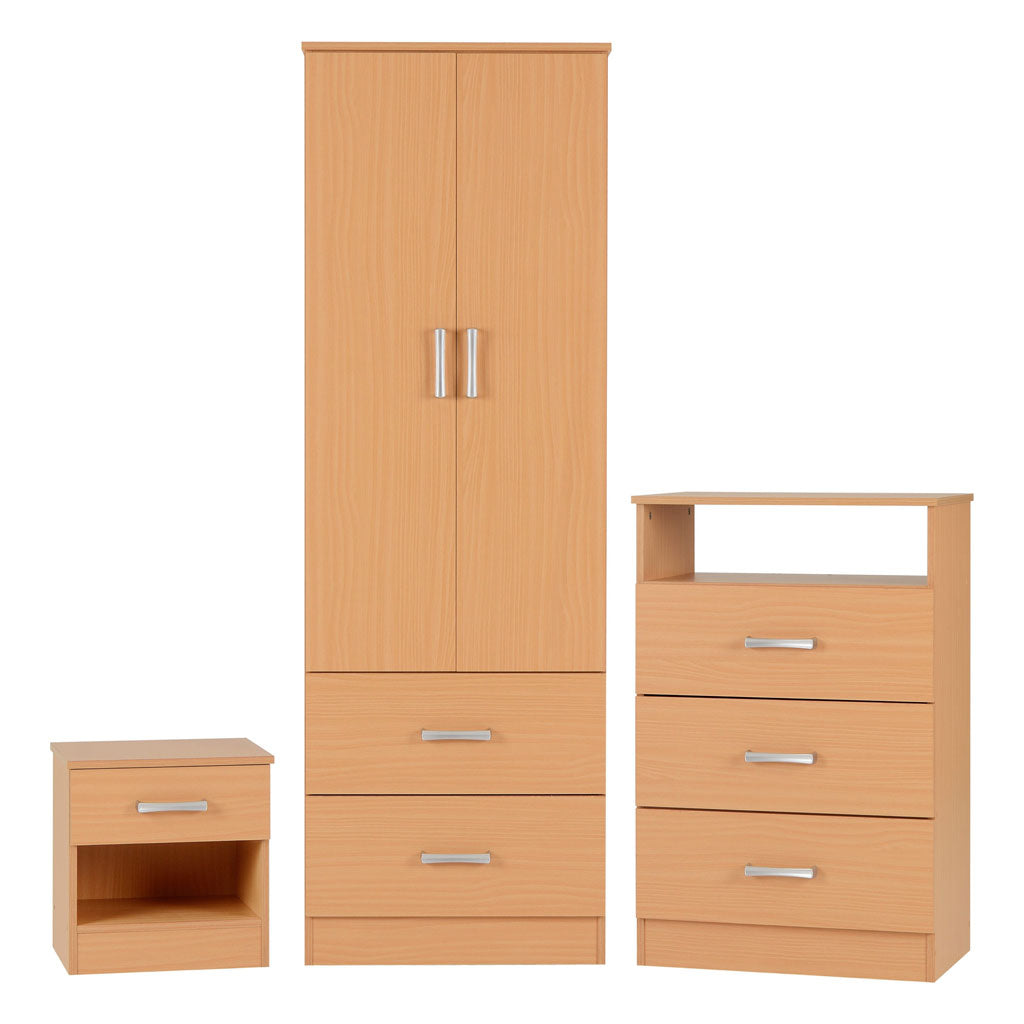 Wooden Bedroom Furniture Set 3 Piece - Polar