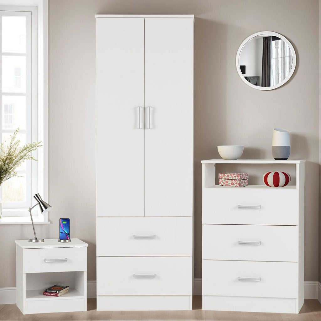 Wooden Bedroom Furniture Set 3 Piece - Polar