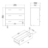 Wooden Bedroom Furniture Set 3 Piece - Space