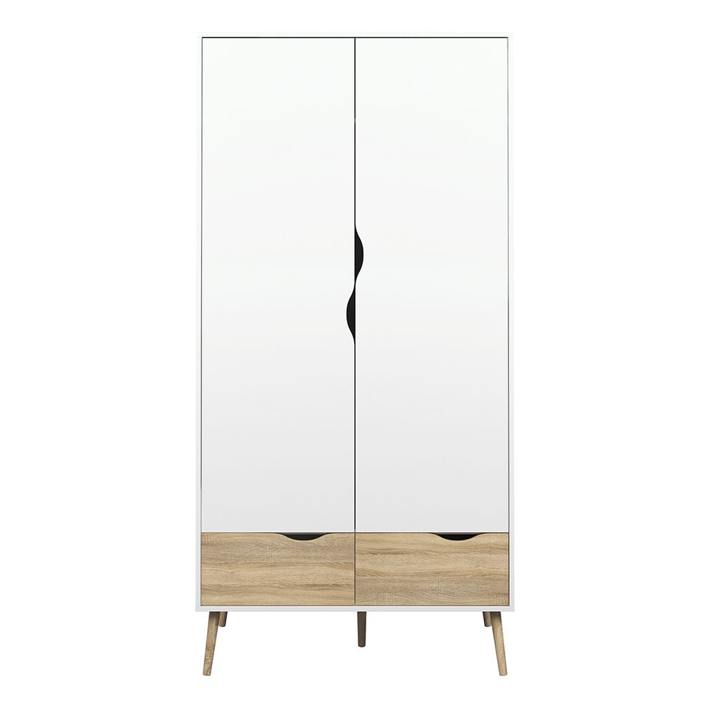 Wooden Bedroom Furniture Set 4 Piece With 2 Doors Wardrobe - Oslo