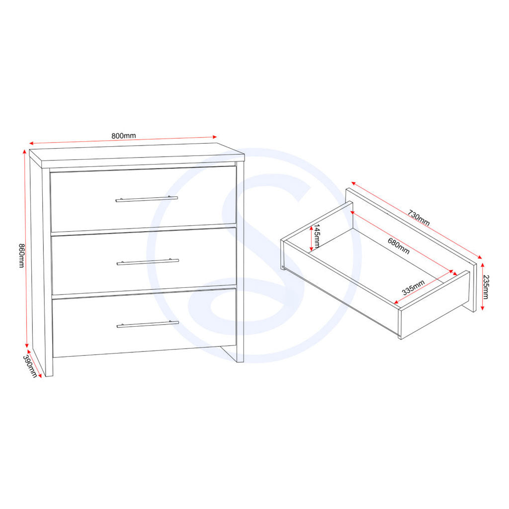 Wooden Bedroom Furniture Set - Seville