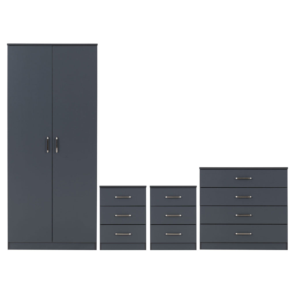 Wooden Bedroom Furniture Set With 2 Doors Wardrobe - Dakota