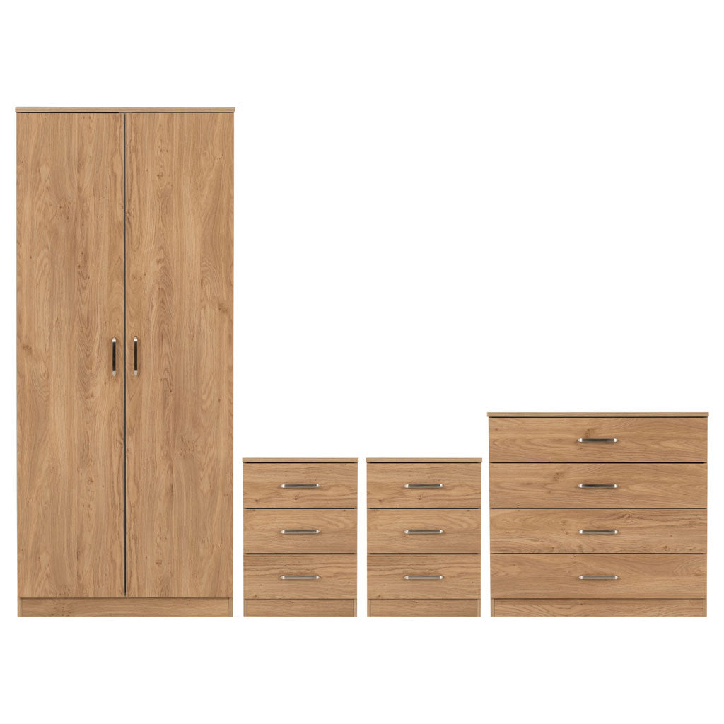 Wooden Bedroom Furniture Set With 2 Doors Wardrobe - Dakota