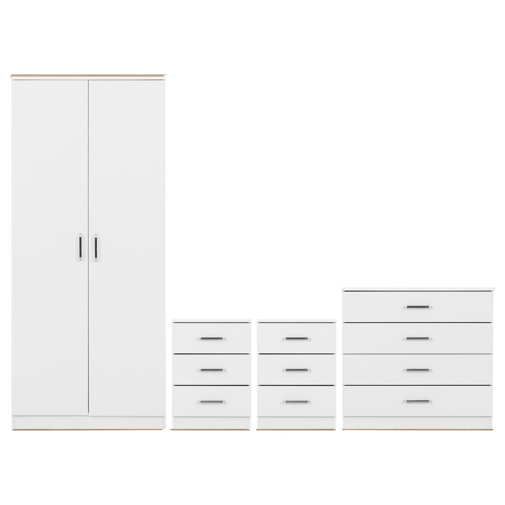 Wooden Bedroom Furniture Set With 2 Doors Wardrobe - Dakota