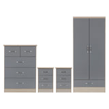 Wooden Bedroom Furniture Set With 2 Doors Wardrobe - Nevada